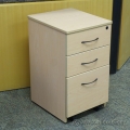 Blonde 3 Drawer Box Box File Rolling Pedestal, Locking
